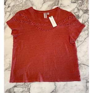 Anthropologie Crochet Linen Top by Dolan